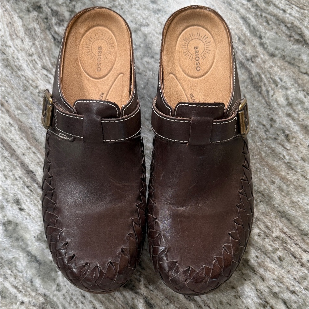 Brioso Brown Leather Slip-On Shoes